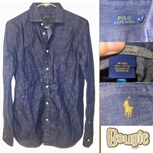 Polo Ralph Lauren Indigo Denim Shirt Gold Pony M